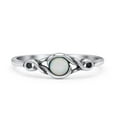 thumbnail image 1 of Infinity Promise Ring Round Ring Lab Created White Opal 925 Sterling Silver Size 5, 1 of 5
