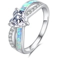 thumbnail image 1 of Infinity Promise Rings 925 Sterling Silver Heart Moissanite Opal Promise Rings for Her Spiritual Protection Gift for Women 7#, 1 of 6