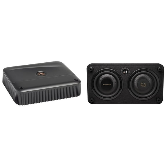 Infinity REFERENCE1000SSL Single 10 THIN enclosure with Passive Radiator with Infinity Reference-6001A Mono, 600w X 1 Amplifier With Bass Knob