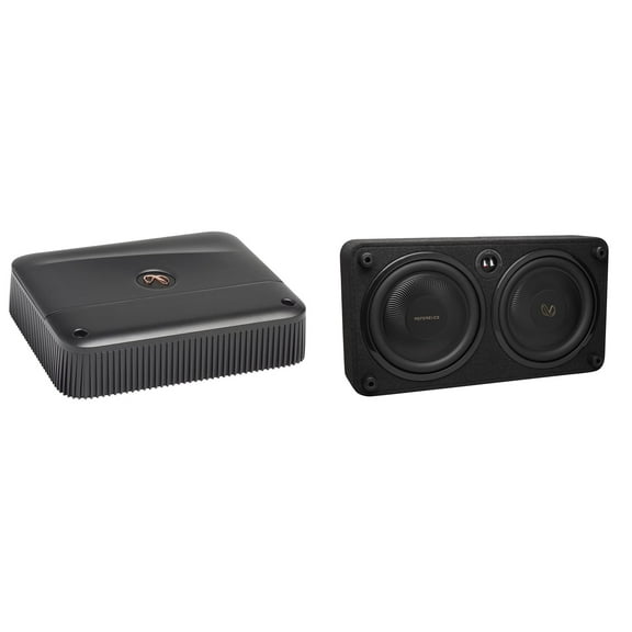 Infinity REFERENCE1200SSL Single 12 THIN enclosure with Passive Radiator with Infinity Reference-6001A Mono, 600w X 1 Amplifier With Bass Knob