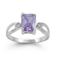 thumbnail image 1 of Infinity Rectangular Lavender Cubic Zirconia Ring Sterling Silver 925, 1 of 3