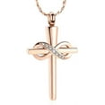 thumbnail image 1 of Infinity Religious Cross Urn Pendant Necklace for Ashes Cross Cremation Jewelry Human Pet Ashes Memorial Keepsake Jewelry, 1 of 7