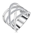 thumbnail image 1 of Infinity Ring for Women Crisscross Micro Pave Cz White Gold Plated Ginger Lyne Collection, 1 of 5