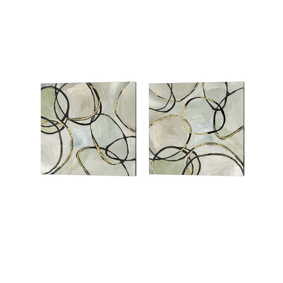 Infinity Rings by Tom Reeves Canvas Art Set of 2 14 inch X 14 inch Each