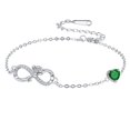 thumbnail image 1 of Infinity Rose Birthstone Bracelet for Women, White Gold Plated Heart Birthstone Charm Bracelet, Birthstone Jewelry Gift for Mom Wife Girlfriend, 1 of 5