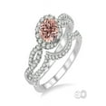 thumbnail image 1 of Infinity Round cut Morganite and Diamond Bridal Set in 14k White Gold affordable morganite and diamond engagement ring, 1 of 2