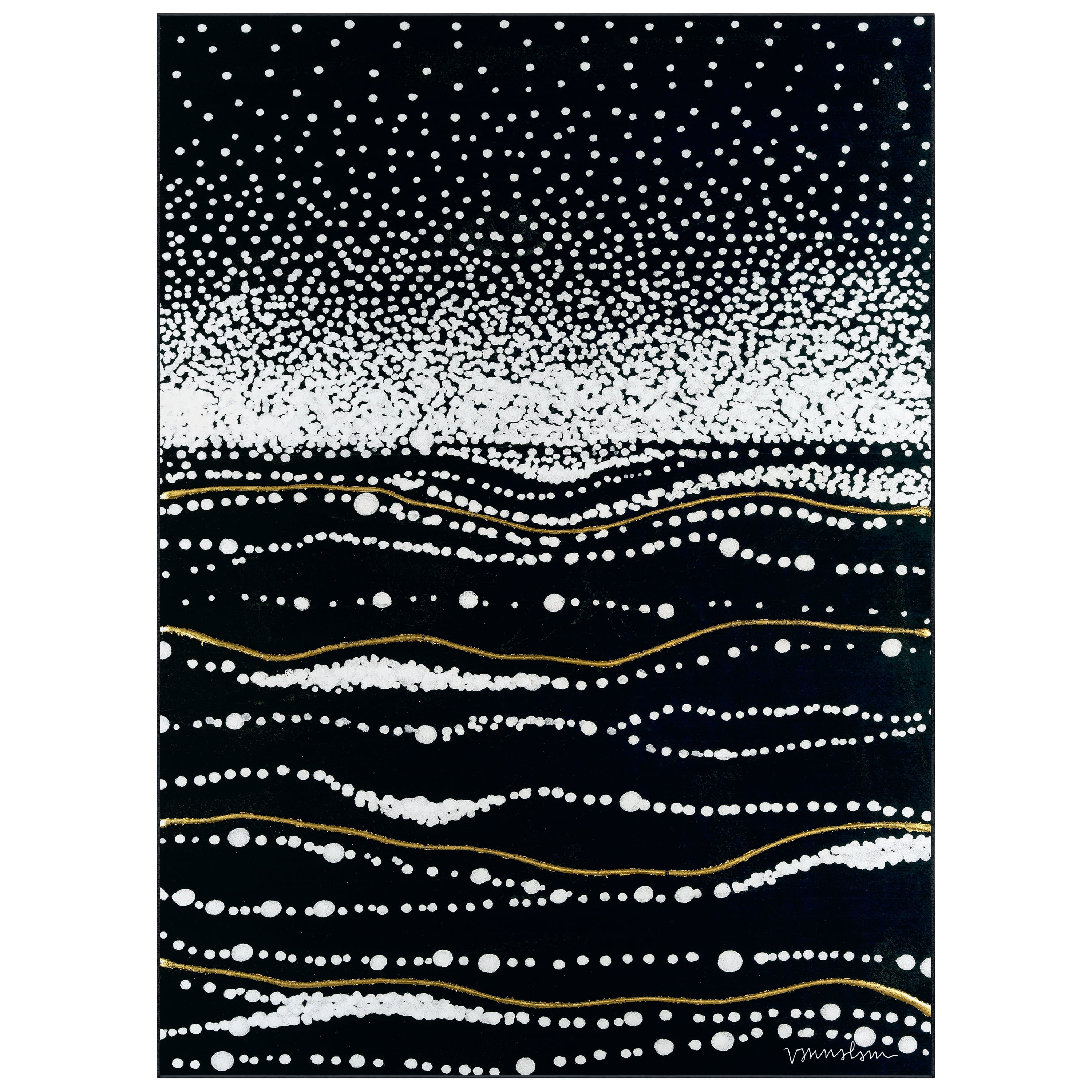 Infinity Sands II Washable Black Art Area Rug size 8'x10', Power-loomed, Heavenly Softness with Non-Slipping Backing
