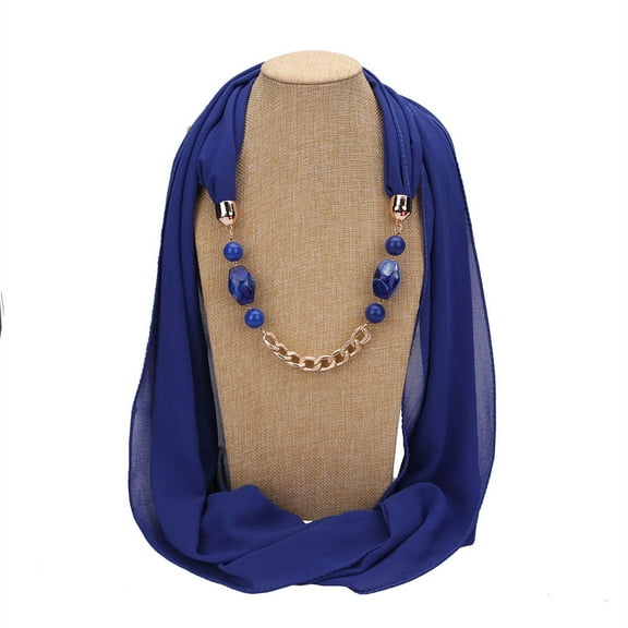 Infinity Scarf Accessory for Women Beaded Necklace Trendy Casual Spring Summer 2026 Blue