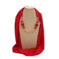 thumbnail image 1 of Infinity Scarf Accessory for Women Beaded Necklace Trendy Casual Spring Summer 2026 Red, 1 of 4