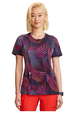 Infinity Scrubs Top For Women Round Print Neck CK609