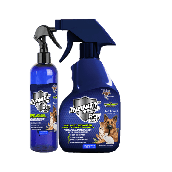Infinity Shields PetPro Pet-Safe Odor & Surface Protectant Spray, 8 oz & 12 oz Twin Pack, Fresh & Clean Scent