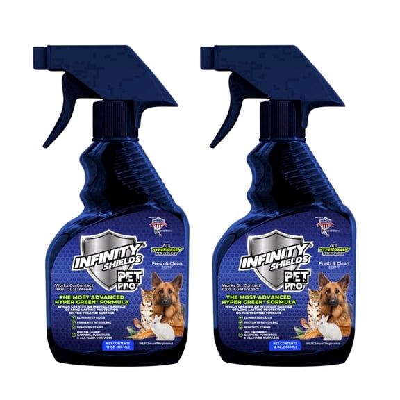 Infinity Shields PetPro, Pet-Safe Odor Eliminator, Surface Protectant Spray, 12 oz, Fresh & Clean Scent (2 Pack)