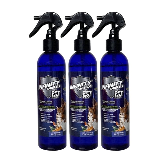 Infinity Shields PetPro, Pet-Safe, Odor Eliminator, Surface Protectant Spray, 8 oz, Fresh & Clean Scent (3 Pack)