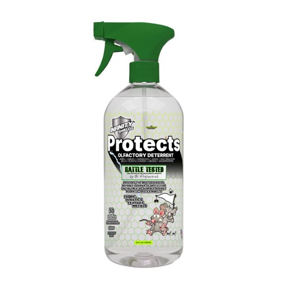 Infinity Shields Protects, Rat Deterrent & Repellent Spray, 32 oz, Peppermint Scent