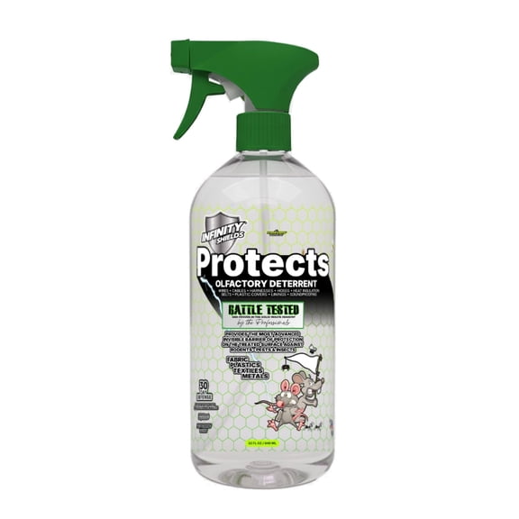 Infinity Shields Protects, Rat Deterrent & Repellent Spray, 32 oz, Peppermint Scent