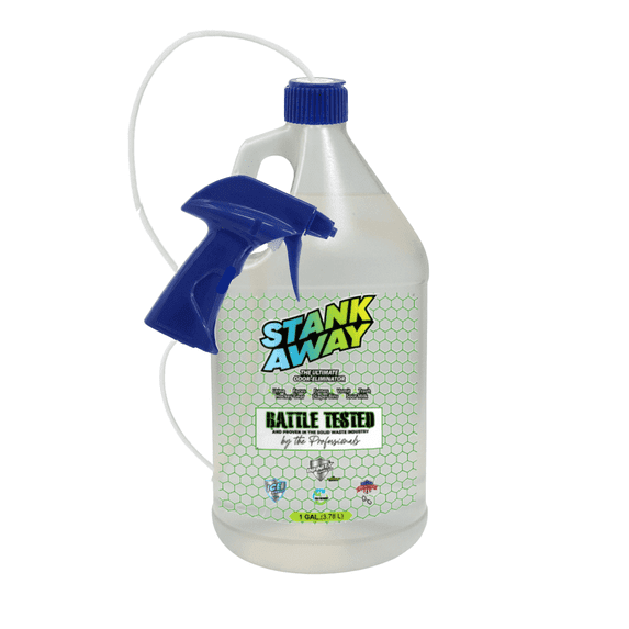 Infinity Shields Stank Away, Odor Eliminator Spray, 72 Hour Odor Defense, 1 Gallon W/ Remote Sprayer, Ice Shield Scent