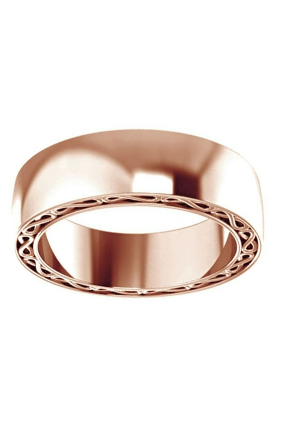 Infinity Side Style Comfort Fit Men's Band Ring In 14K Solid Rose Gold , Size-4