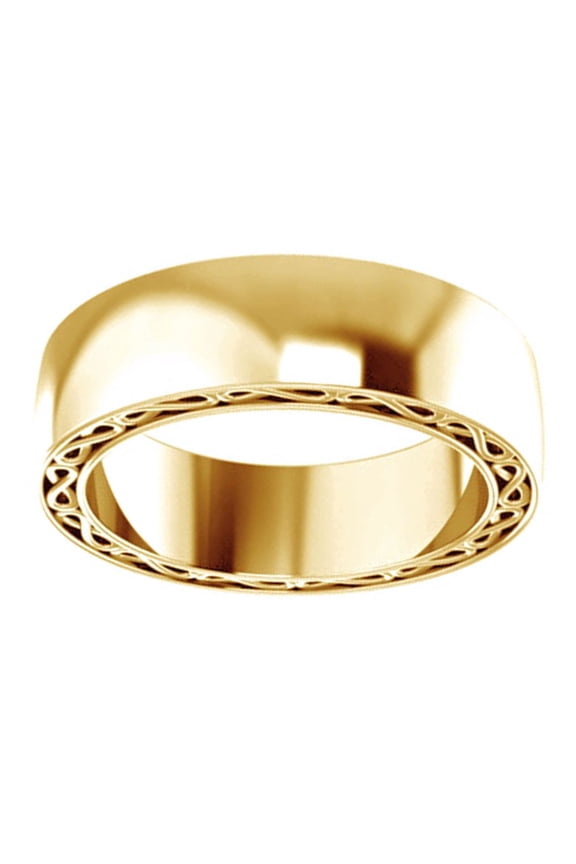 Infinity Side Style Comfort Fit Men's Band Ring In 14K Solid Yellow Gold , Size-11