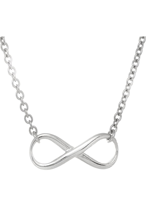 Infinity Sign Link Necklace In Sterling Silver, 18