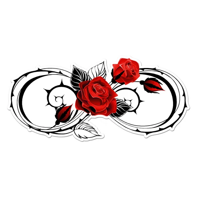 Infinity Sign Roses Sticker Phone Decal Water Bottle Stickers Car ...