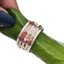 Infinity Spinner Band, Meditation Ring, 925 Sterling Silver Ring, Spinning Thumb Ring, ThreeTone Ring, Fidget Ring, Handmade Jewelry, Christmas Oxidized, Womans Band Ring, Anxiety Ring, Mans Band Gift