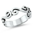 thumbnail image 1 of Infinity Spiral Oxidized Stackable Ring .925 Sterling Silver Band Jewelry Female Male Unisex Size 5, 1 of 4