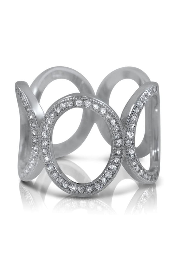 Infinity Stackable Bridal Set Women's Engagament Ring 1.9 Ct Diamond 14K White Gold Over