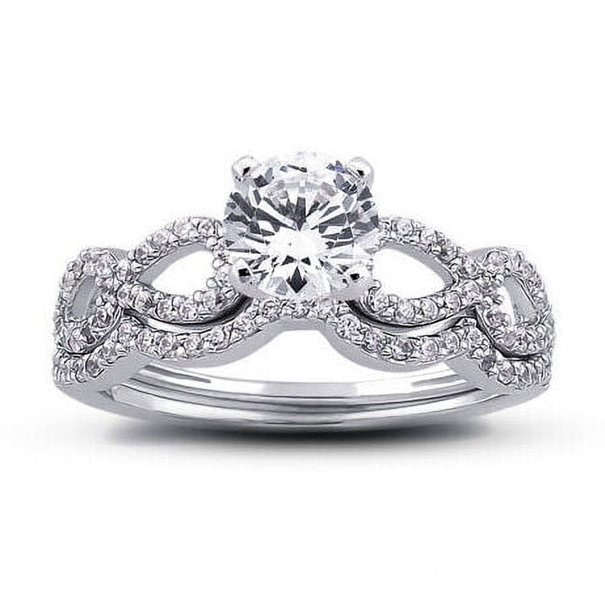 Infinity Stackable Bridal Set Women's Engagament Ring 1.9 Ct Diamond ...