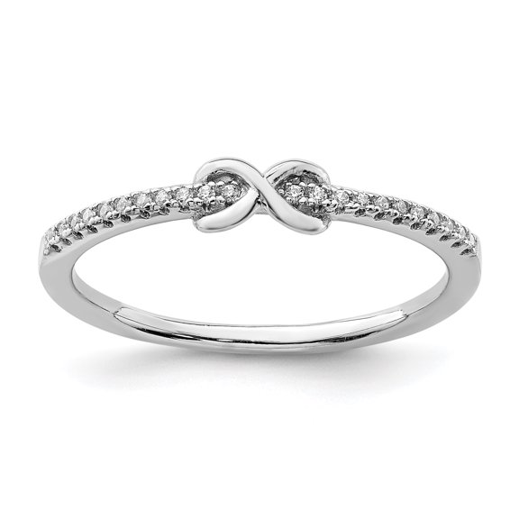Infinity Sterling Silver Rhodium-plated CZ  Ring