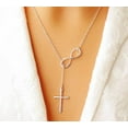 thumbnail image 1 of Infinity Stylish Cross Pendant For Women's Fine 14k White Gold Plated, 1 of 2