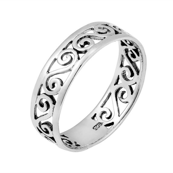 Infinity Swirls of Love Wire .925 Sterling Silver All-Around Ring-6