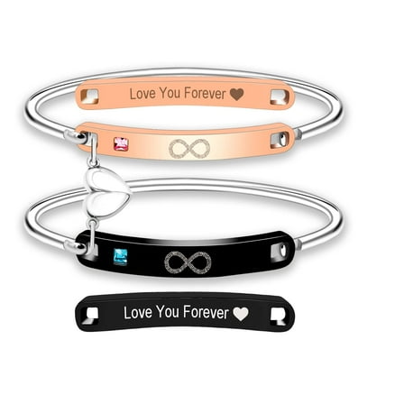 Infinity Symbol Bracelets Set - Love You Forever Magnetic Heart Attraction Bracelet Set Graduation Gifts for Sisters Boyfriend and Girlfriend