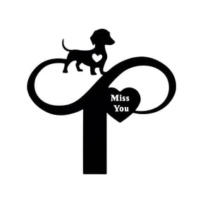 Infinity Symbol Dachshund Heart Yard Stake Pet Lover Garden Lawn Decor Weather Resistant Dog Silhouette Ornament For Backyard Patio Flower Bed Outdoor Yard Decoration