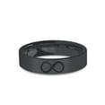 thumbnail image 1 of Infinity Symbol Engraved Black on Black Brushed Ceramic Wedding Band, 6mm, Size 6.5, 1 of 2