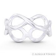 Infinity Symbol / Figure 8 Charm Eternity Band in .925 Sterling Silver