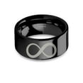 thumbnail image 1 of Infinity Symbol Laser Engraved Black Tungsten Wedding Band, 10mm, Size 7, 1 of 2