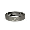 thumbnail image 1 of Infinity Symbol Laser Engraved Gunmetal Tungsten Ring, Brushed, 6mm, Size 6.5, 1 of 2