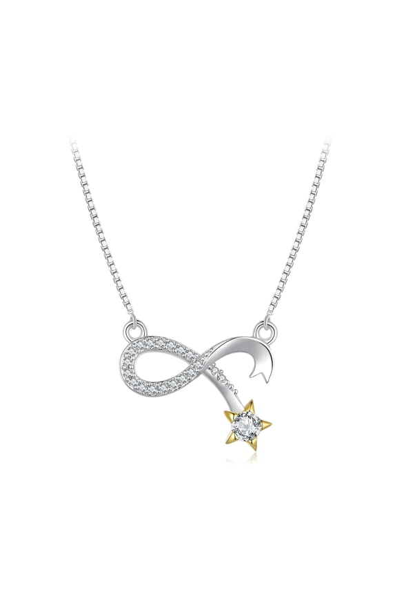 Infinity Symbol Necklace - 925 Silver Adjustable Chain Delicate Pendant Jewelry for Women
