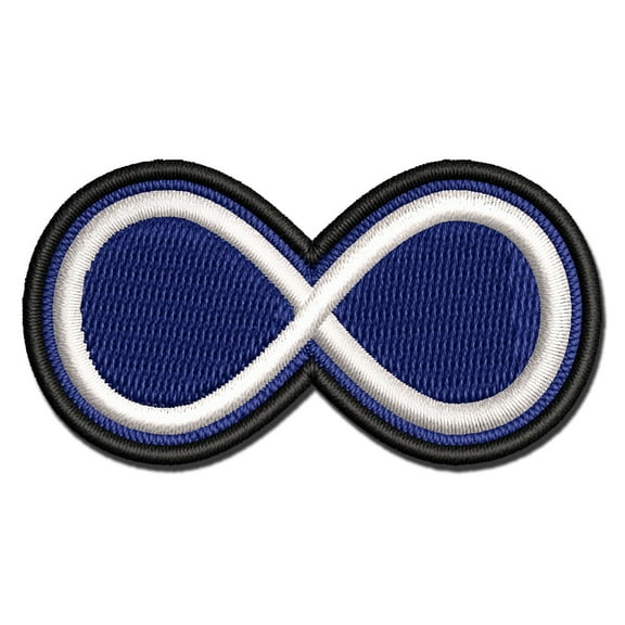 Infinity Symbol Outline Applique Multi-Color Embroidered Iron-On Patch - 2.0 Inch Mini