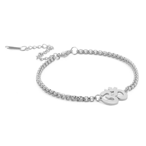 Infinity Symbol Pendant Bracelet: Trendy Stainless Steel Box Chain Bracelet for Unisex, Electroplated Finish, Ins Style