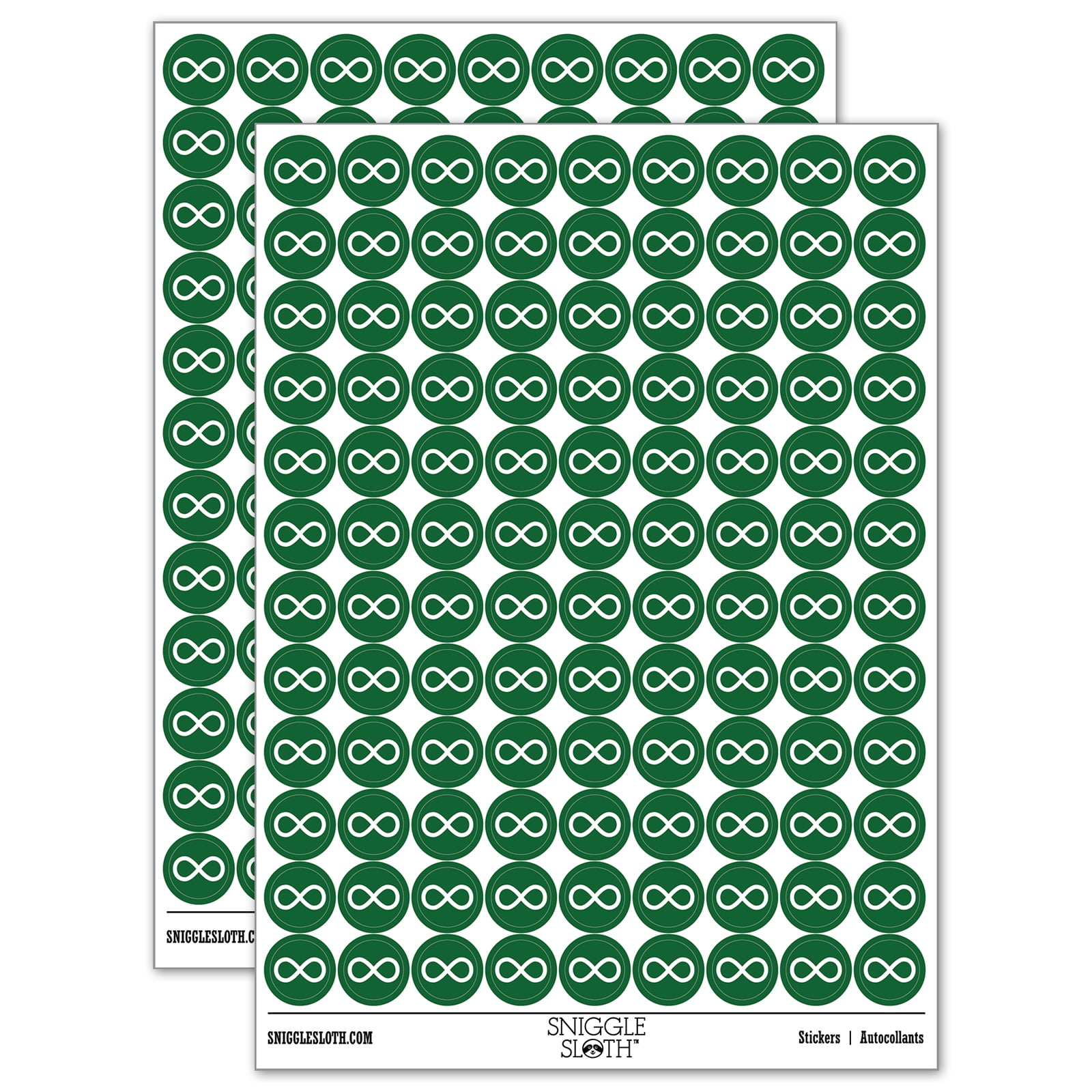 Infinity Symbol Solid 200+ Round Stickers - Dark Green - Matte Finish ...