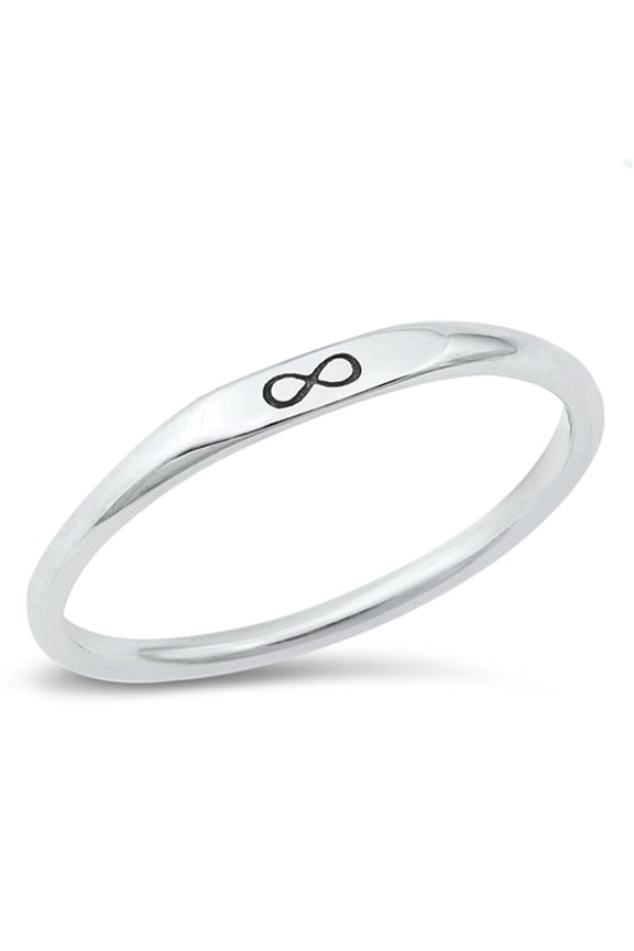 Infinity Symbol Thin Stacking Ring .925 Sterling Silver Band Jewelry Female Male Unisex Size 9