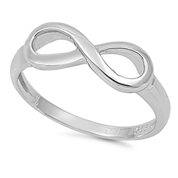 Infinity Symbol Wedding Ring Knot .925 Sterling Silver Band Jewelry Female Male Unisex Size 8