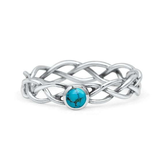 Infinity Tiffany X Cross Weave Oxidized Turquoise Ring 925 Sterling Silver Size 10
