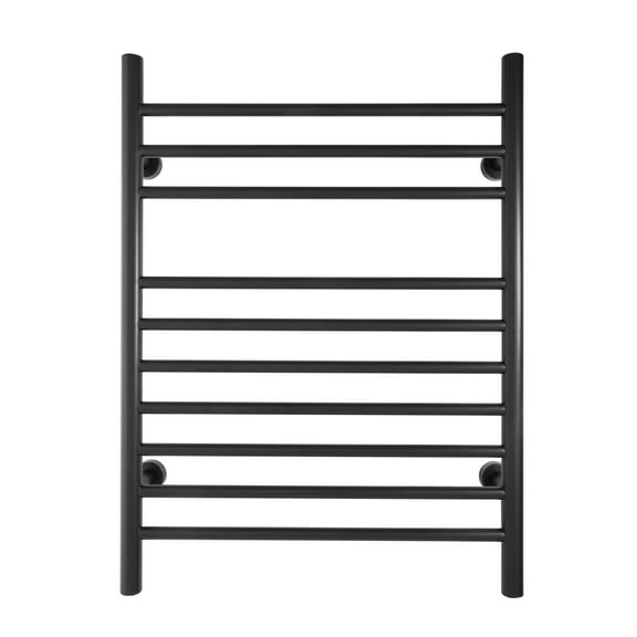 Heated Towel Rack, 10-Bar Wall-Mounted Electric Towel Warmer, Matte Black, Plug-in or Hardwired, Luxury Bathroom Accessory for Warm, Dry Towels (WarmlyYours Infinity)