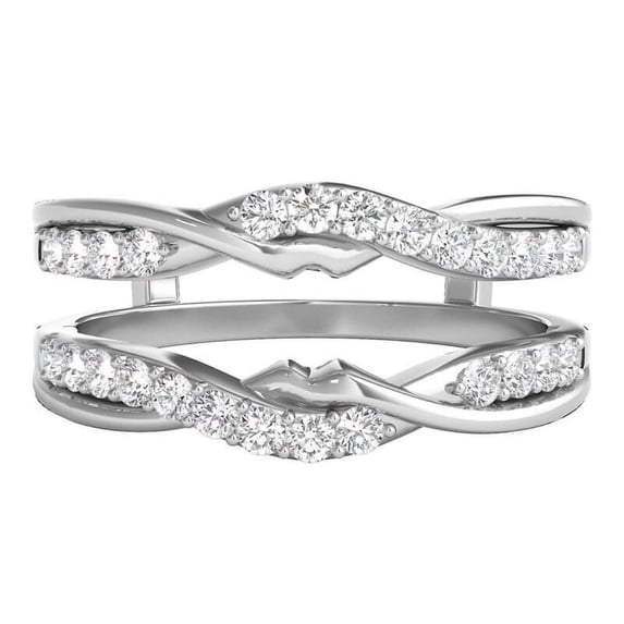 Infinity Twist Diamond Ring Enhancer in 925 Sterling Silver – Curved Bridal Ring Guard for Women – Handmade Anniversary Ring