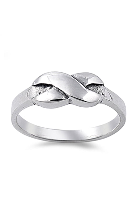 Infinity Twist Knot Promise Friendship Ring .925 Sterling Silver Band Jewelry Female Male Size 7