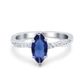 thumbnail image 1 of Infinity Twist Marquise Ring Blue Sapphire CZ 925 Sterling Silver Size 5, 1 of 7