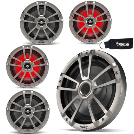 Infinity - Two Pairs Of 622MLT Marine 6.5 Inch LED Coaxial Speakers & A 1022MLT 10 Inch Marine LED Subwoofer - Titanium