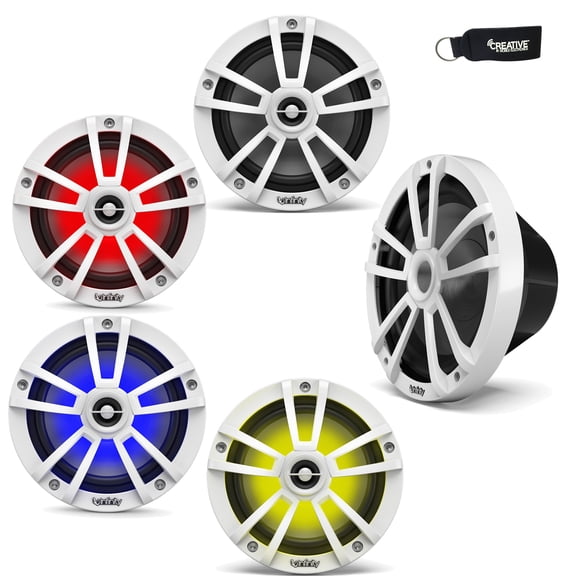 Infinity - Two Pairs Of 622MLW Marine 6.5 Inch LED Speakers & A 1022MLW 10" Marine LED Subwoofer - White